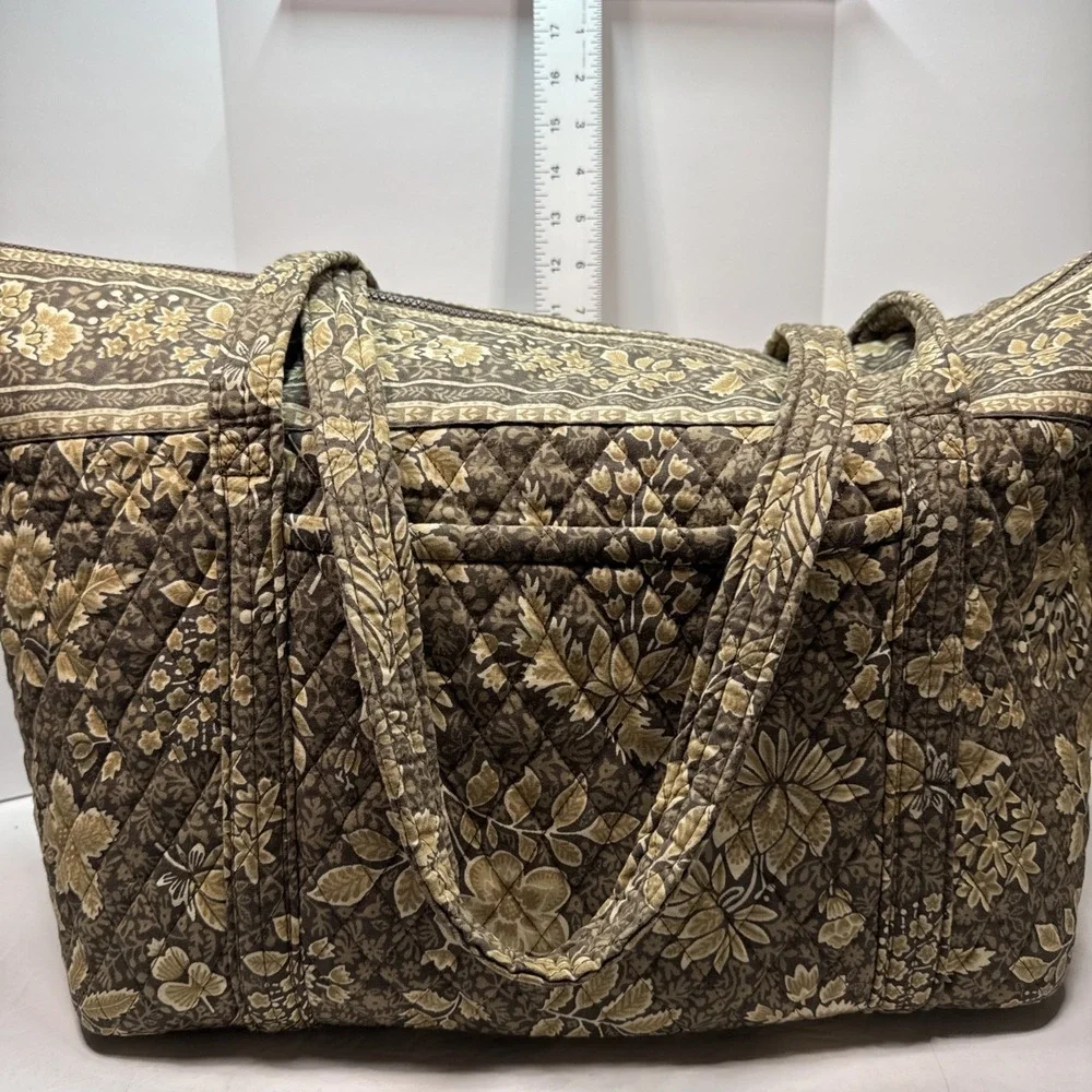 Vera Bradley Vintage Original Java Brown 1998 Large Tote Bag Travel Gym Baby